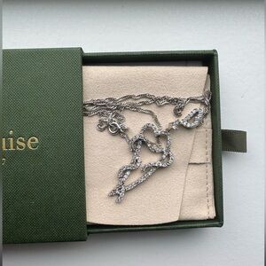 Sterling Silver diamond heart necklace